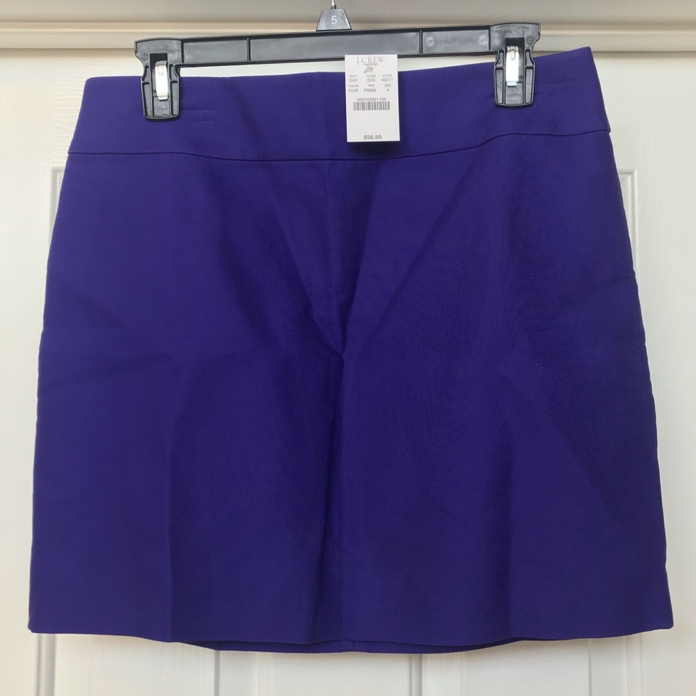 J Crew Factory 100% Cotton Purple Mini Skirt
